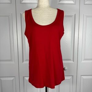 St. John's Bay Women's Red Essential Tank 100% Cotton XL